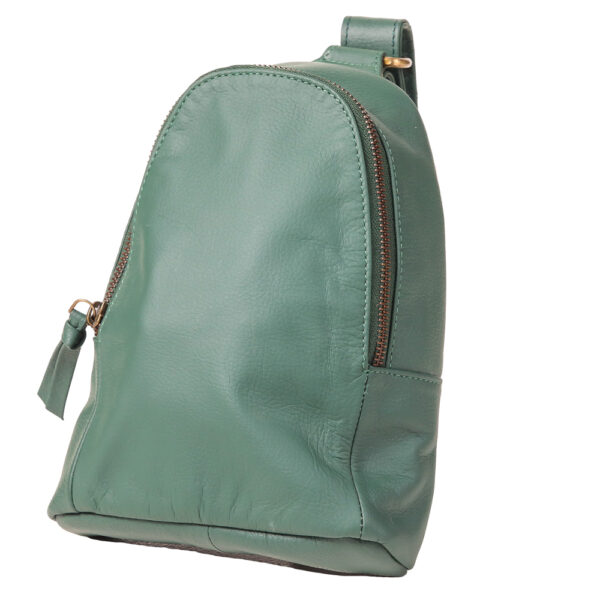 Green Cross Body Leather Bag 23cm x 18cm x 7cm