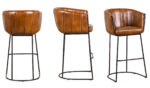 Leather Bar Chair With Iron Legs 59cm x 56cm x 97cm - Image 2