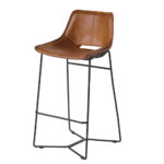 Leather Bar Chair With Iron Legs 47Cmx48Cmx97Cm