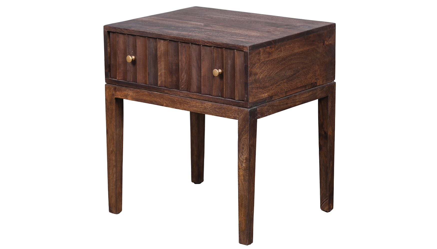 PC1821.jpg Boho Wood Fluted/bedside table size 46cm x 56cm x 61cm - Image 1