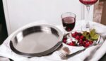 Silver Round Bar Tray Stainless Steel 36Cmx36Cmx3Cm - Image 2